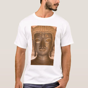 Azië, Laos, Vientiane, Bronze sculptuur bij Wat T-shirt