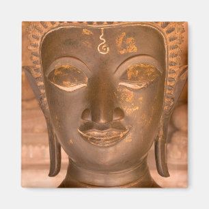 Azië, Laos, Vientiane, Bronzen beeldhouwwerk bij W Magneet