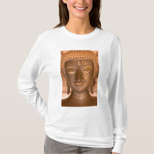 Azië, Laos, Vientiane, Bronzen beeldhouwwerk bij W T-shirt