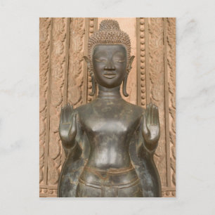Azië, Laos, Vientiane, Bronzen Boeddha bij Hawn Briefkaart