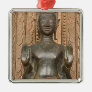 Azië, Laos, Vientiane, Bronzen Boeddha bij Hawn Metalen Ornament