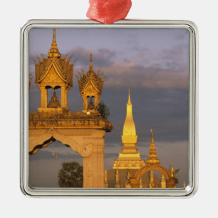 Azië, Laos, Vientiane. Dat Luang Tempel. Metalen Ornament