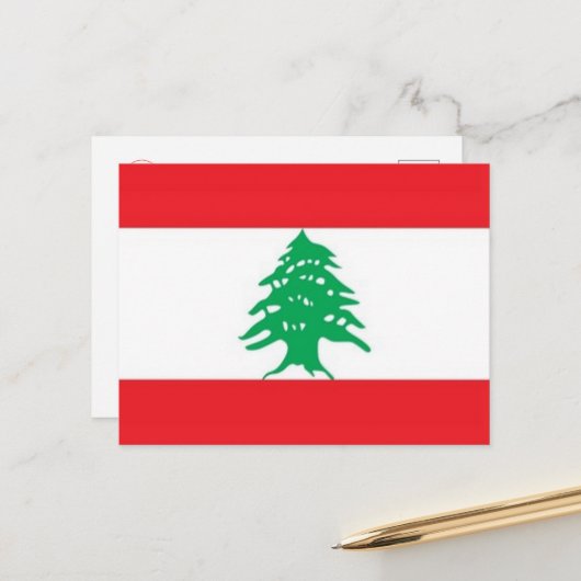 Azië - Libanon - vlag - Briefkaart (Voorkant / Achterkant in situ)