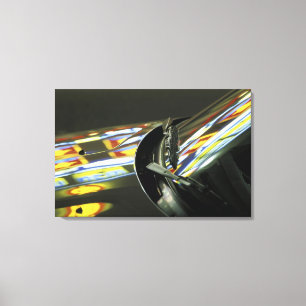 Azië, Maleisië, Melaka. Neonreflecties in auto Canvas Afdruk