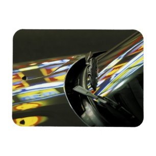 Azië, Maleisië, Melaka. Neonreflecties in auto Magneet