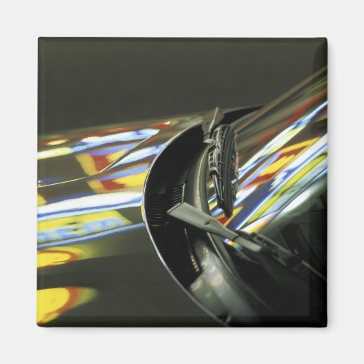 Azië, Maleisië, Melaka. Neonreflecties in de auto Magneet (Voorkant)