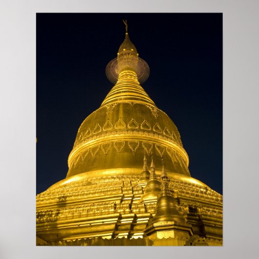 Azië, Mayanmar, Yangon, boeddhistische tempel in Poster (Voorkant)