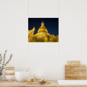 Azië, Maynmar, Yangon, boeddhistische tempel in Ya Poster (Keuken)