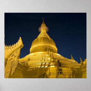 Azië, Maynmar, Yangon, boeddhistische tempel in Ya Poster