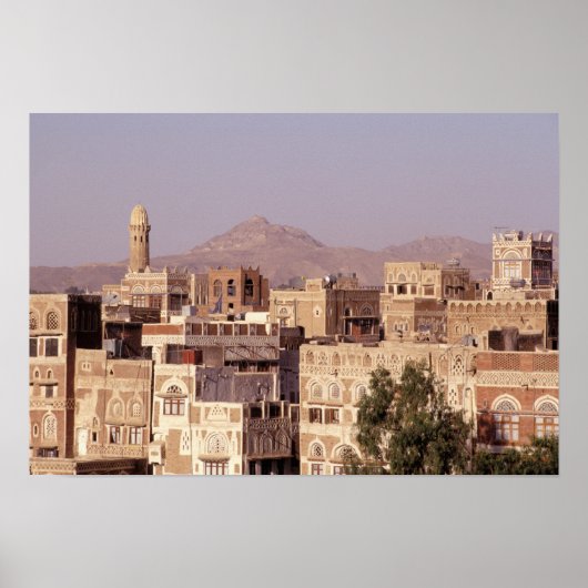Azië, Midden-Oosten, Republiek Jemen, Sana'a. Poster (Voorkant)