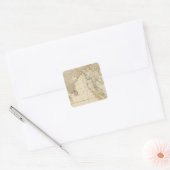 Azië midden vierkante sticker (Envelop)
