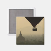 Azië, Myanmar, Bagan, ballon over tempels van Magneet (Voorkant / Achterkant)