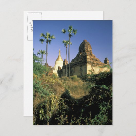Azië, Myanmar, Bagan. Kubyauk-Gyi-tempel. Briefkaart (Voorkant / Achterkant)