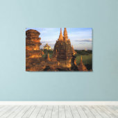 Azië, Myanmar, Bagan. Oude tempels en Canvas Afdruk (Insitu (Houten vloer))