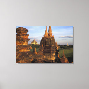 Azië, Myanmar, Bagan. Oude tempels en Canvas Afdruk