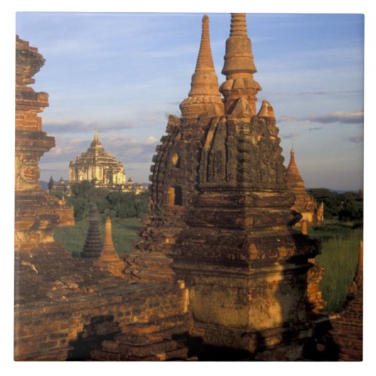 Azië, Myanmar, Bagan. Oude tempels en Tegeltje (Voorkant)