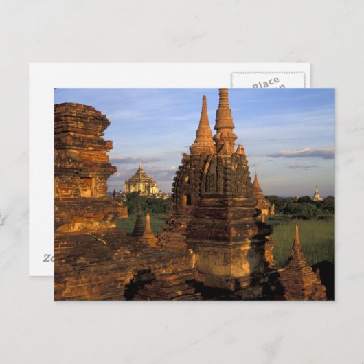 Azië, Myanmar, Bagan. Oudere tempels en Briefkaart (Voorkant / Achterkant)