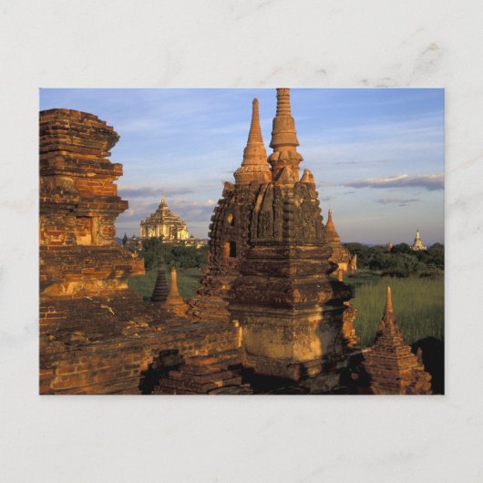 Azië, Myanmar, Bagan. Oudere tempels en Briefkaart (Voorkant)