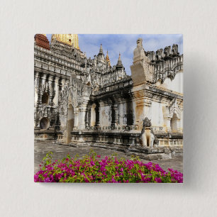 Azië, Myanmar (Birma), Bagan (Pagan). De Ananda Vierkante Button 5,1 Cm
