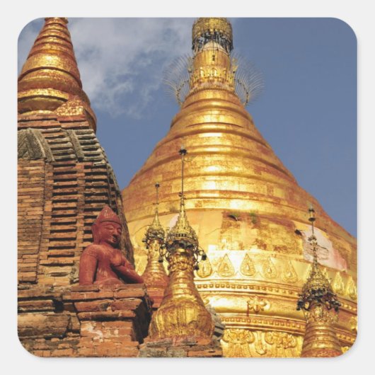 Azië, Myanmar (Birma), Bagan (Pagan). De Dhamma Vierkante Sticker (Voorkant)