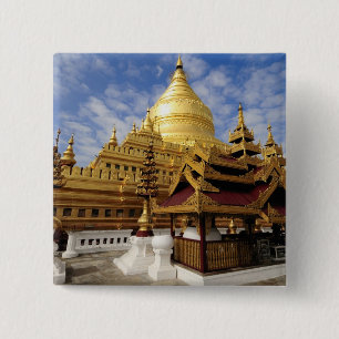 Azië, Myanmar (Birma), Bagan (Pagan). De Shwe 2 Vierkante Button 5,1 Cm