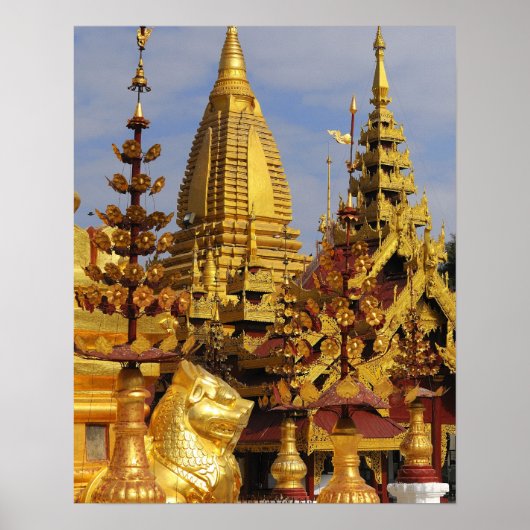 Azië, Myanmar (Birma), Bagan (Pagan). De Shwe 3 Poster (Voorkant)