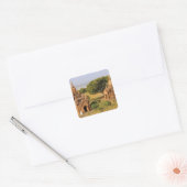 Azië, Myanmar (Birma), Bagan (Pagan). Diverse 2 Vierkante Sticker (Envelop)