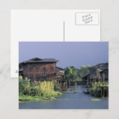 Azië, Myanmar, Inle Lake. Een drijvend dorp op Briefkaart (Voorkant / Achterkant)