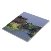 Azië, Myanmar, Inle Lake. Een drijvend dorp op Tegeltje (Zijkant)