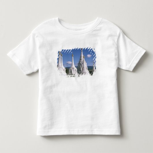 Azië, Myanmar, Inle Lake. Pagodes. 2 Kinder Shirts (Voorkant)
