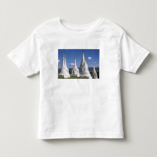 Azië, Myanmar, Inle Lake. Pagodes. 2 Kinder Shirts (Voorkant)
