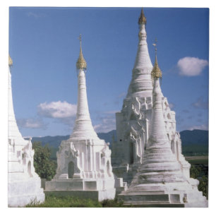 Azië, Myanmar, Inle Lake. Pagodes. 2 Tegeltje