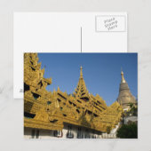 Azië, Myanmar, Yangon. Golden stupa van Shwedagon Briefkaart (Voorkant / Achterkant)