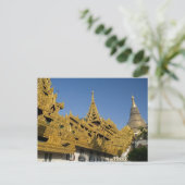Azië, Myanmar, Yangon. Golden stupa van Shwedagon Briefkaart (Staand voorkant)