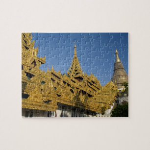 Azië, Myanmar, Yangon. Golden stupa van Shwedagon  Legpuzzel