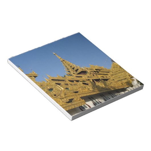 Azië, Myanmar, Yangon. Golden stupa van Shwedagon  Notitieblok (Schuin)