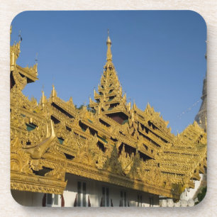 Azië, Myanmar, Yangon. Gouden stoepa van Shwedagon Drankjes Onderzetter