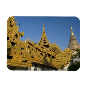 Azië, Myanmar, Yangon. Gouden stoepa van Shwedagon Magneet