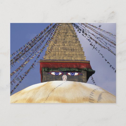 Azië, Nepal, Kathmandu. Bouddhanath Stupa. 2 Briefkaart (Voorkant)