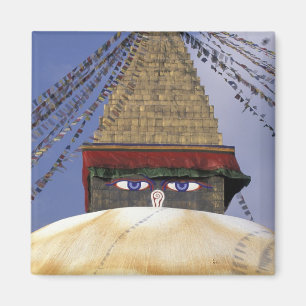 Azië, Nepal, Kathmandu. Bouddhanath Stupa. 2 Magneet