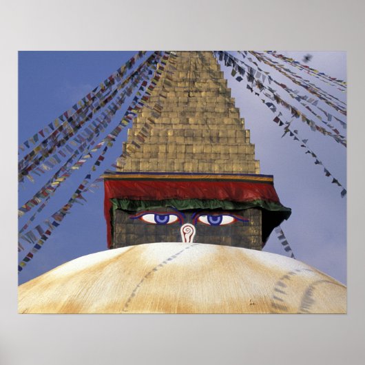 Azië, Nepal, Kathmandu. Bouddhanath Stupa. 2 Poster (Voorkant)