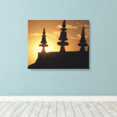 Azië, Nepal, Kathmandu. Bouddhanath Stupa. Canvas Afdruk (Insitu (Houten vloer))