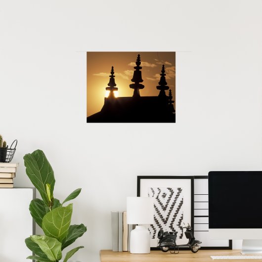 Azië, Nepal, Kathmandu. Bouddhanath Stupa. Poster (Thuiskantoor)