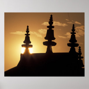 Azië, Nepal, Kathmandu. Bouddhanath Stupa. Poster