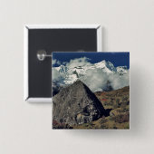 Azië, Nepal, Sagarmatha NP. Een boeddhistisch gebe Vierkante Button 5,1 Cm (Voorkant /achterkant)
