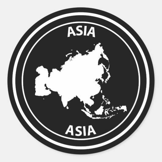 Azië Ronde Sticker (Voorkant)