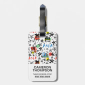 Azië | Symbolen Patroon Bagagelabel (Achterkant verticaal)