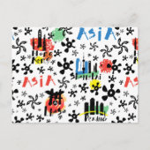 Azië | Symbolen Patroon Briefkaart (Voorkant)