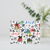 Azië | Symbolen Patroon Briefkaart (Staand voorkant)