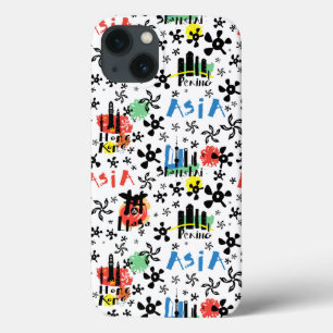 Azië Symbolen Patroon iPhone 13 Hoesje
